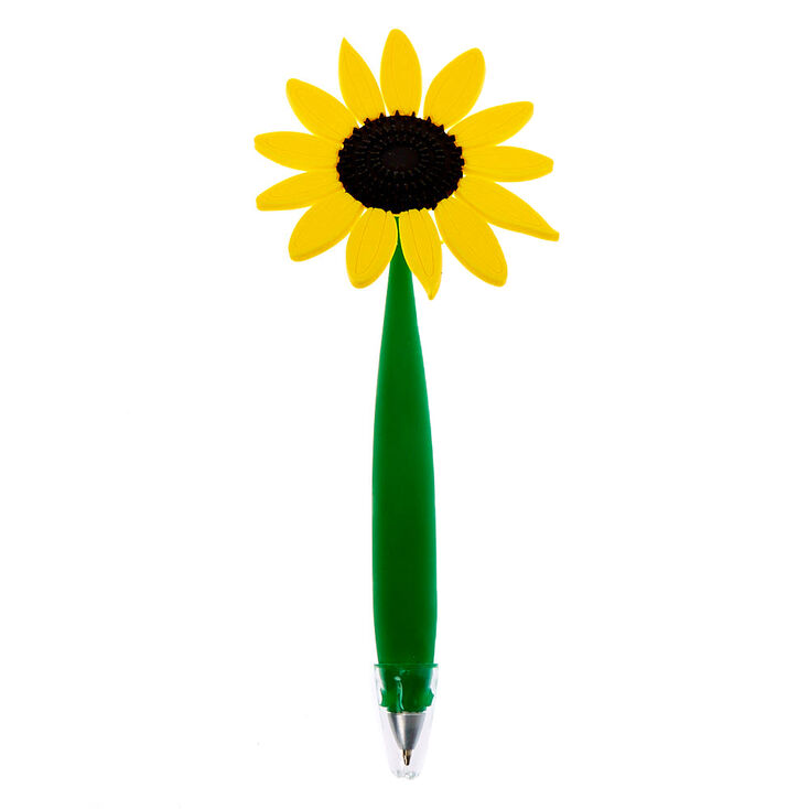 Claire's Stylo souple avec marguerites - Jaune