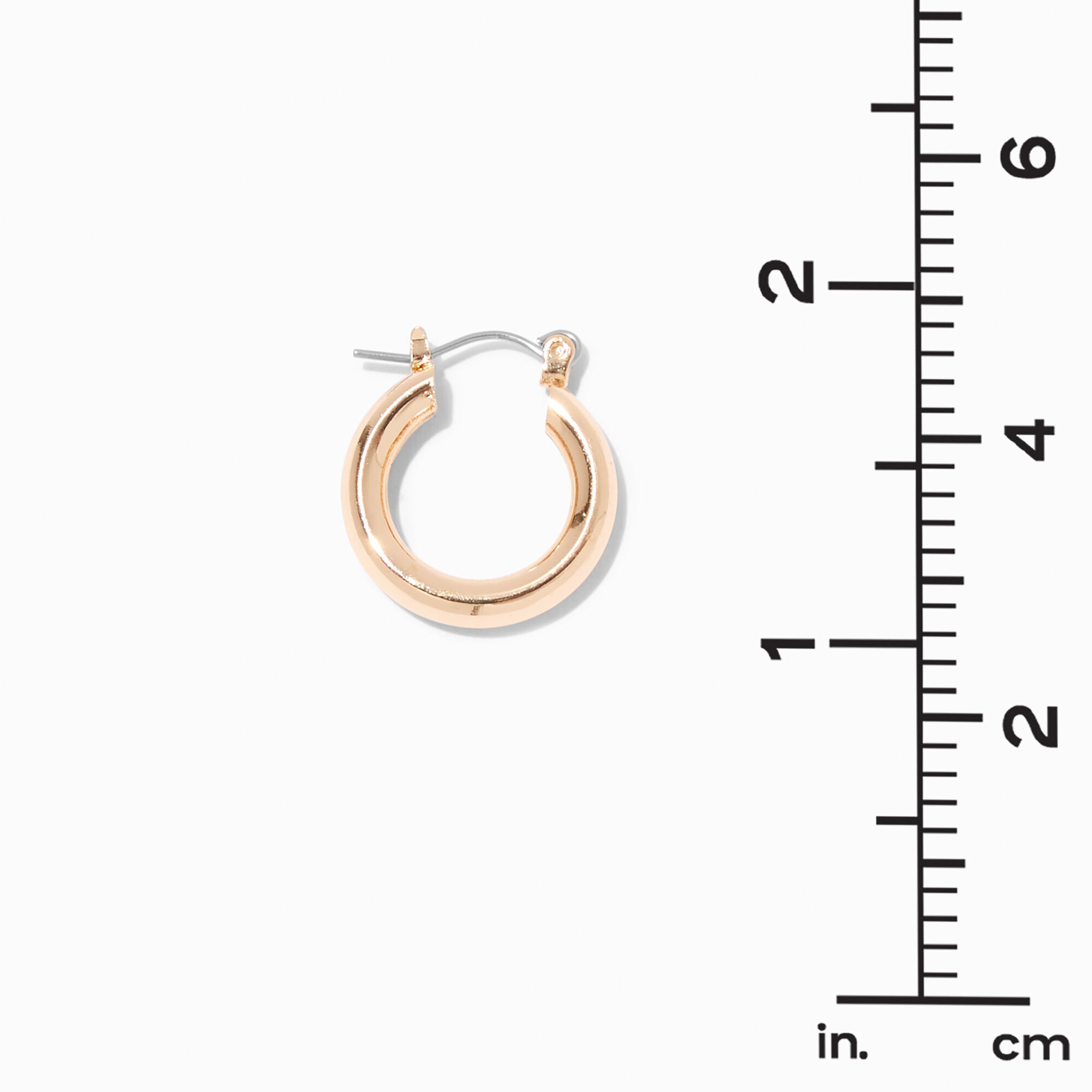 Gold-tone Tube 20mm Hoop Earrings,