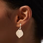Mixed Metal Filigree Teardrop Clip-On Drop Earrings,