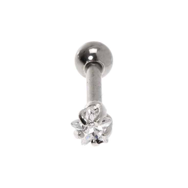 Clou d&#39;oreille piercing tragus &eacute;toile 16&nbsp;g couleur argent&eacute;e,