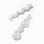 Pearl Heart &amp; Wave Hair Clips - 2 Pack,
