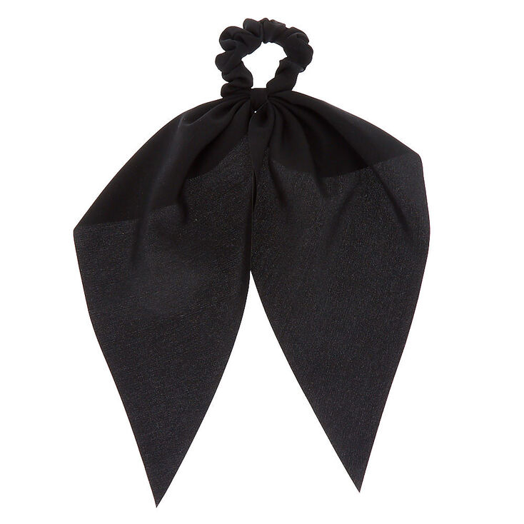 Small Hair Scrunchie Scarf - Black,