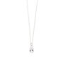 Silver Cubic Zirconia Pear Pendant Necklace,