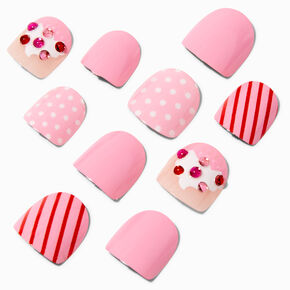 Claire&#39;s Club Cupcake Press On Vegan Faux Nail Set - 10 Pack,