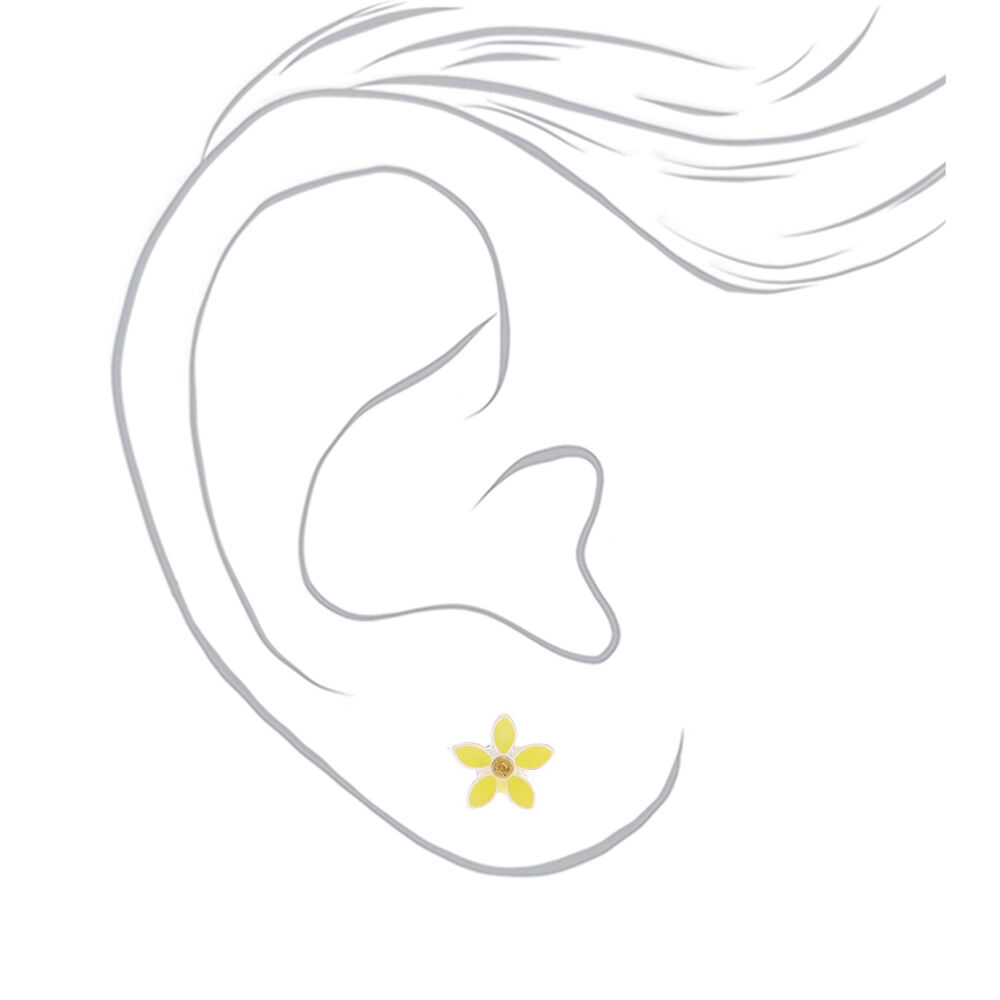 Lot de 9 clous d'oreilles cœurs couleur fluo,