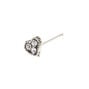 Silver 22G Crystal Heart Nose Stud,