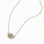 Gold-tone Turquoise Sunburst Pendant Necklace,