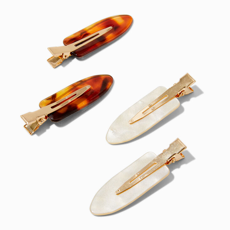 Tortoiseshell No Crease Hair Styling Clips - 4 Pack,