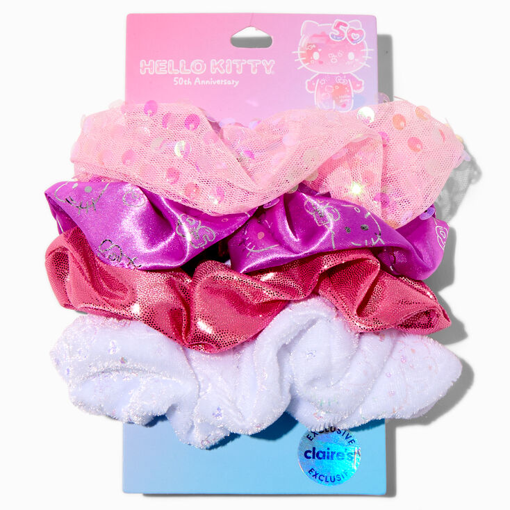Hello Kitty&reg; 50th Anniversary Claire&#39;s Exclusive Hair Scrunchies - 4 Pack,