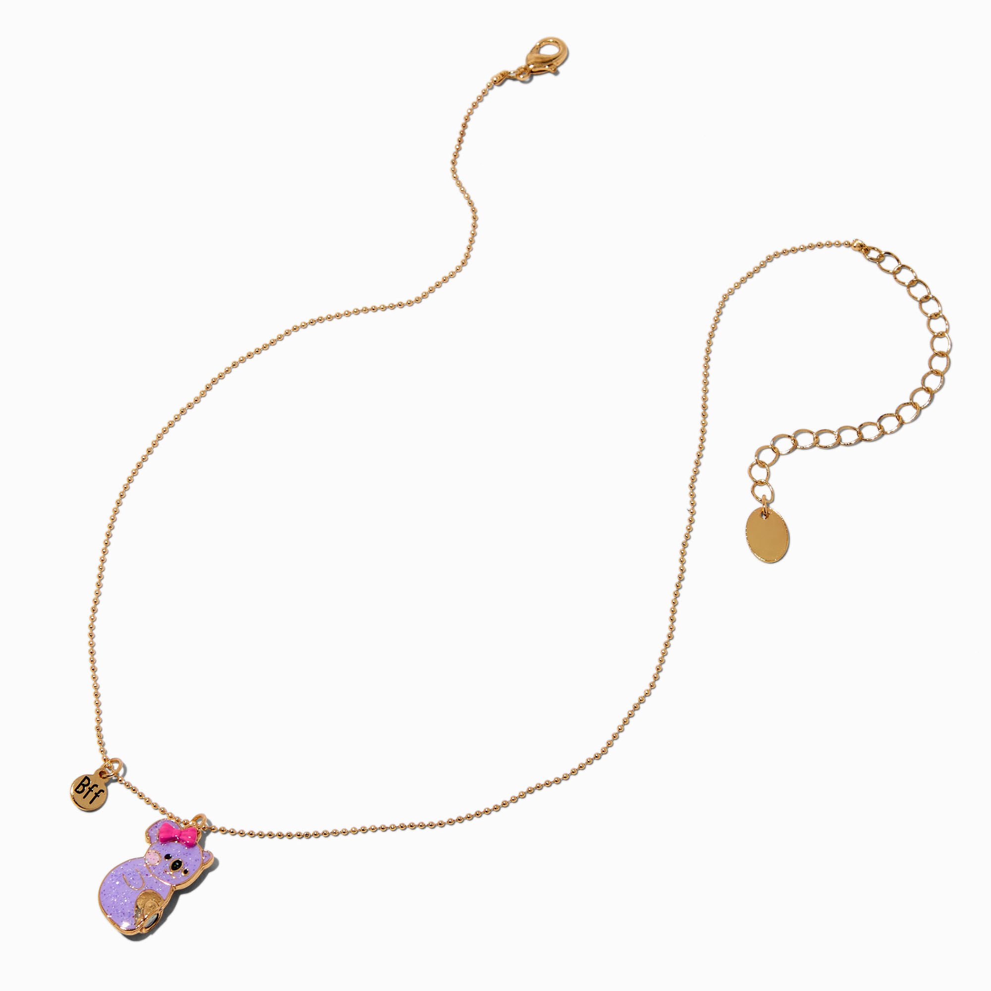 Best Friends Glitter Hugging Koalas Pendant Necklaces - 2 Pack,