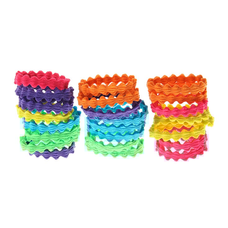 Claire's Lot de 24 élastiques à cheveux ondulés arc-en-ciel du Club Claire's