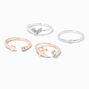 Mixed Metal XO Heart Midi Rings - 4 Pack,