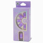 Purple Radiating Hearts Medium Square Vegan Faux Nail Set - 24 Pack,