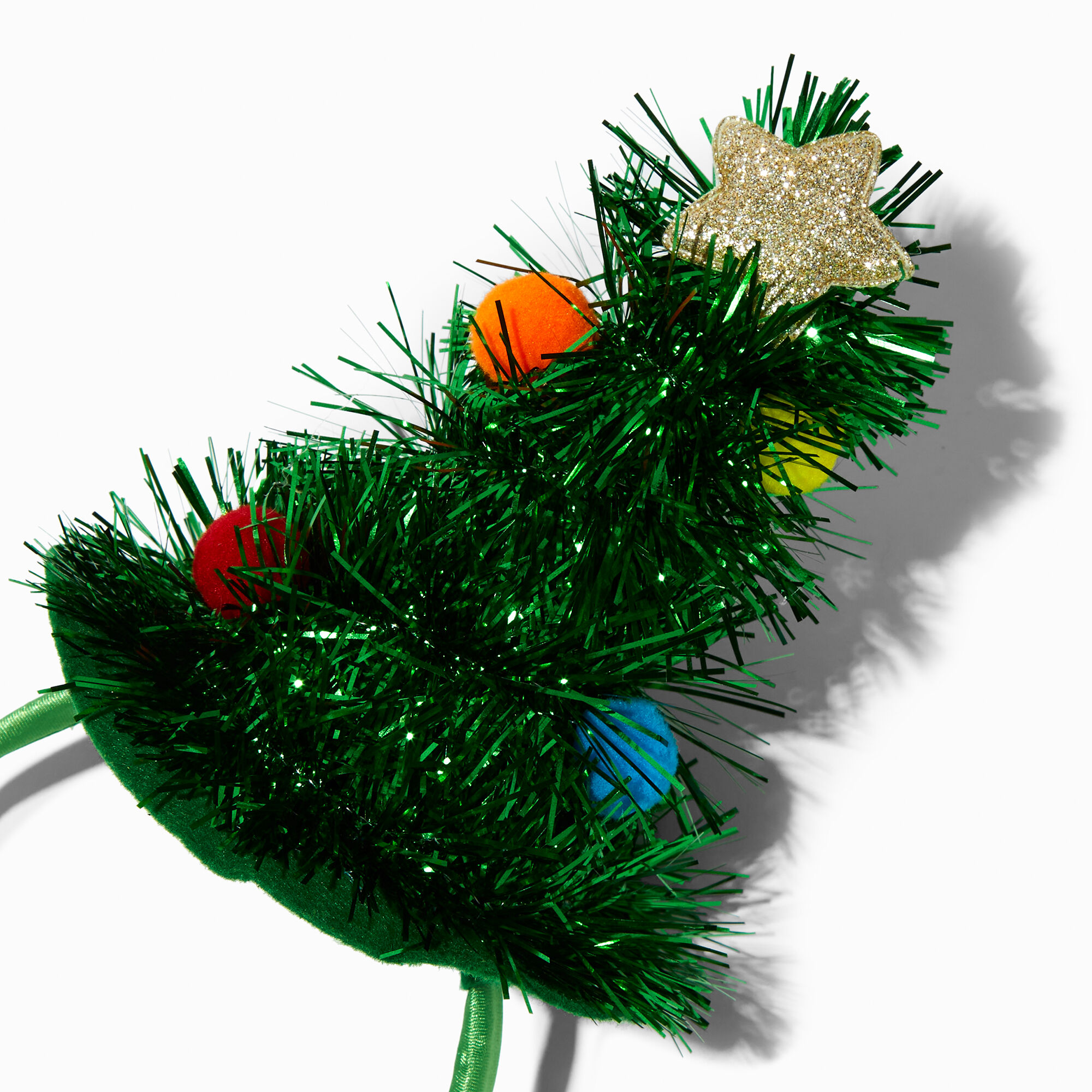 Serre-tête sapin de Noël pompon et guirlande,