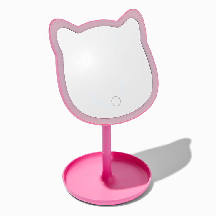 Pink Cat Shaped Light-Up Mirror,