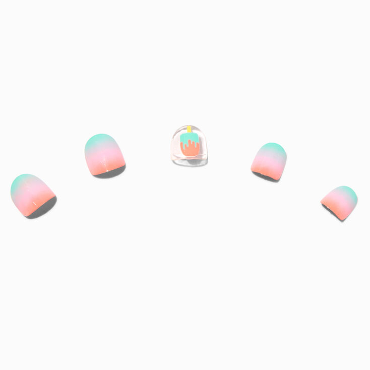 Claire&#39;s Club Ombre Popsicle Square Vegan Press On Faux Nail Set - 10 Pack,