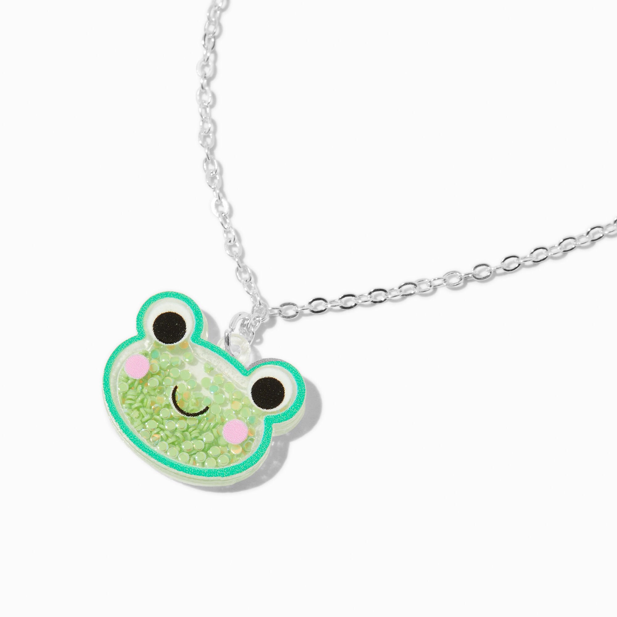 Green Frog Shaker Pendant Necklace Claire s