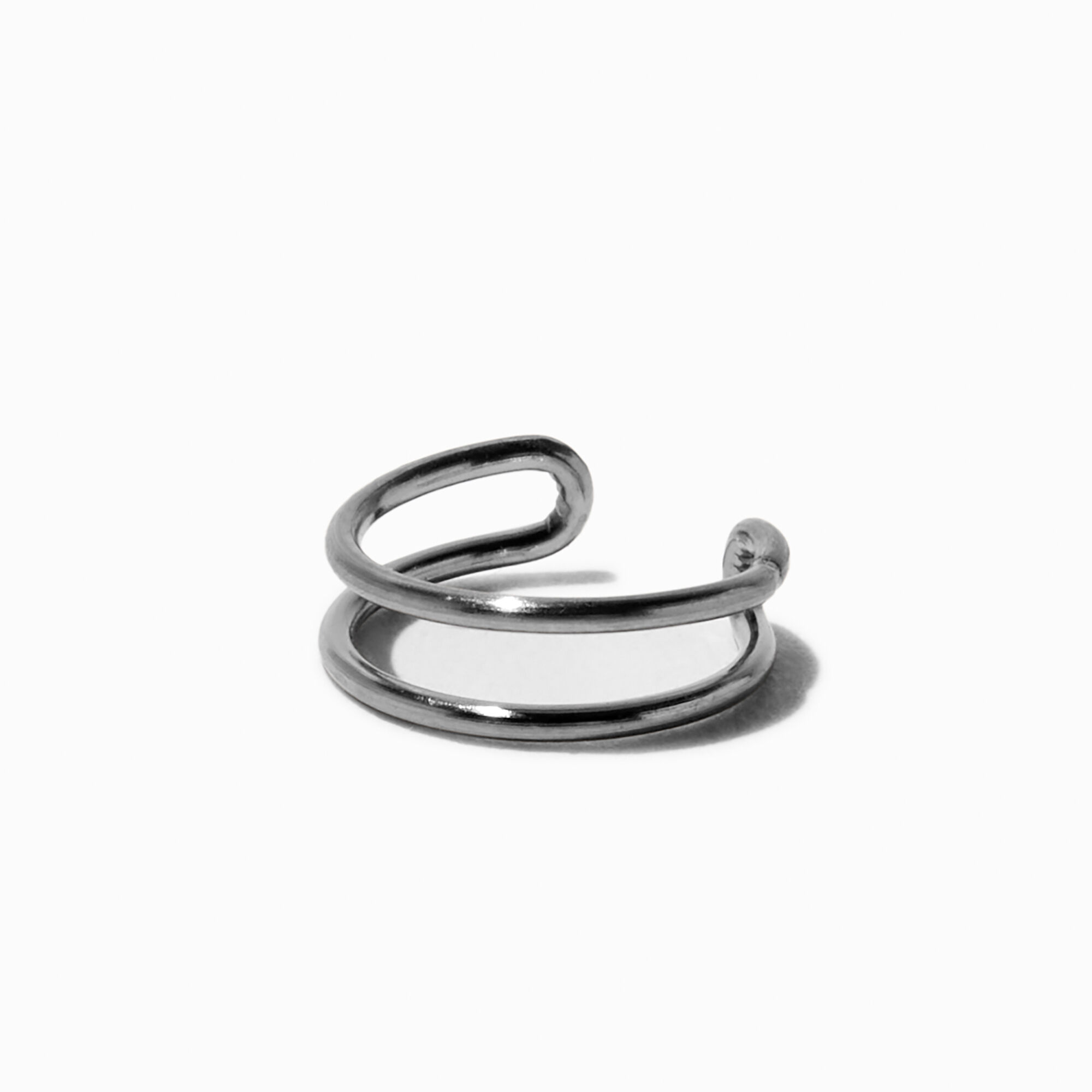 View Claires Tone Stainless Steel Double Hoop Faux Nose Ring Silver information