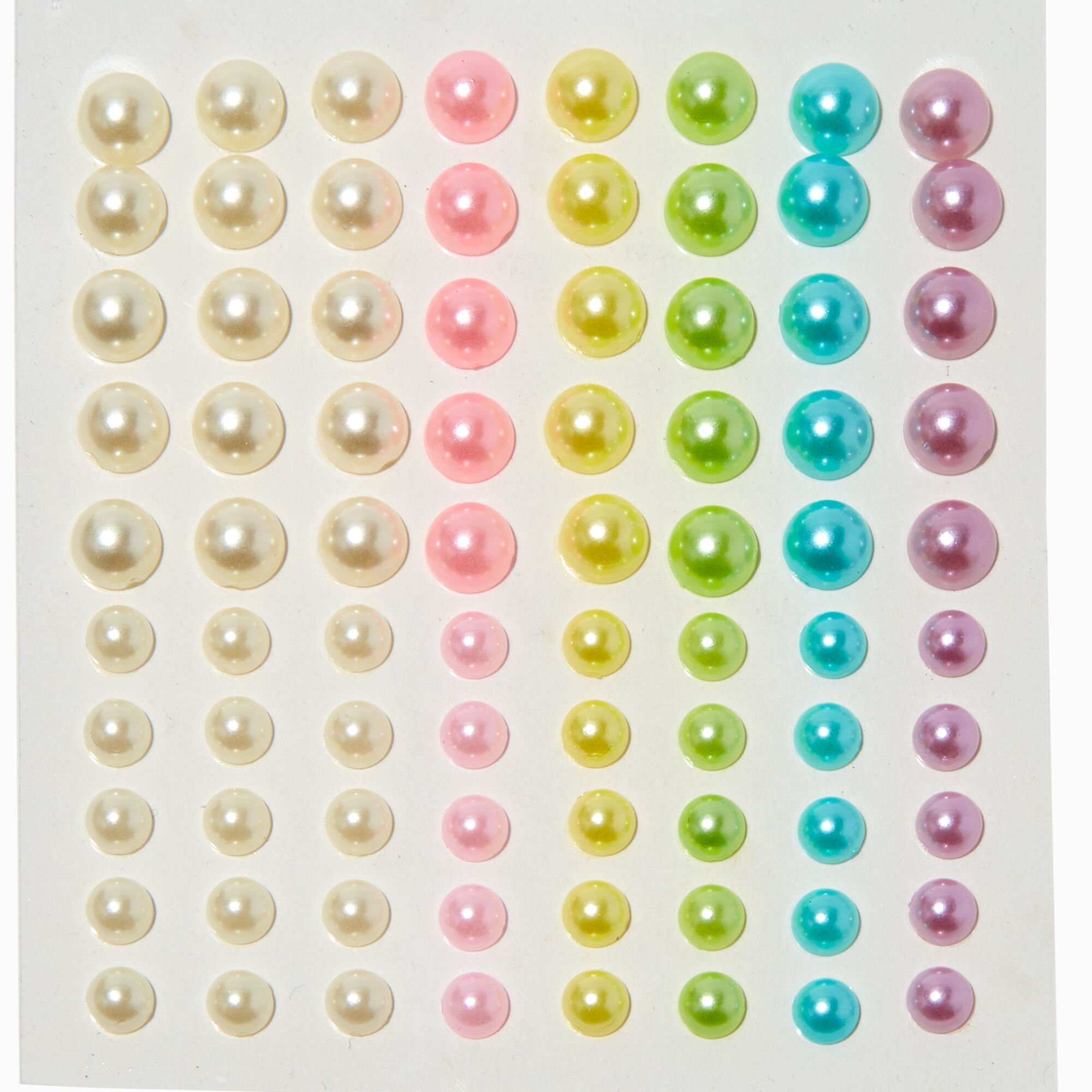 Assortiment de strass pour cheveux arc-en-ciel pastel - Lot de 80,
