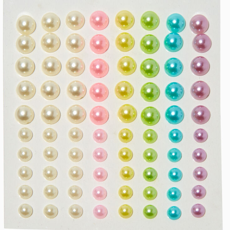 Pastel Rainbow Assorted Crystal Hair Gems - 80 Pack,