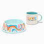 &quot;Love Is a Four Legged Word&#39; Ceramic Mug &amp; Pet Bowl Set,