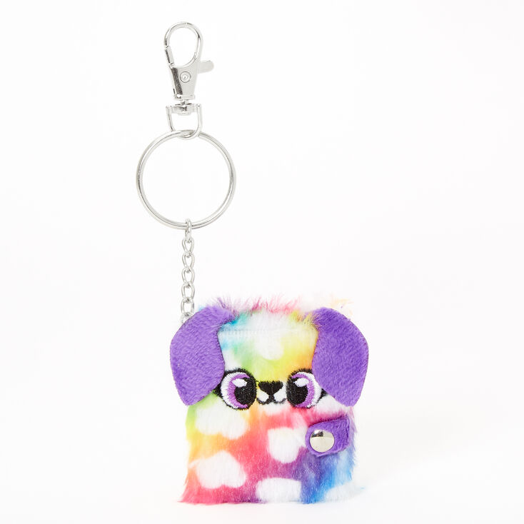 Claire's Mini porte-clés journal intime en fausse fourrure Dottie le chiot
