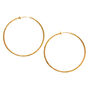 Gold 50MM Textured Clip On Hoop Earrings,