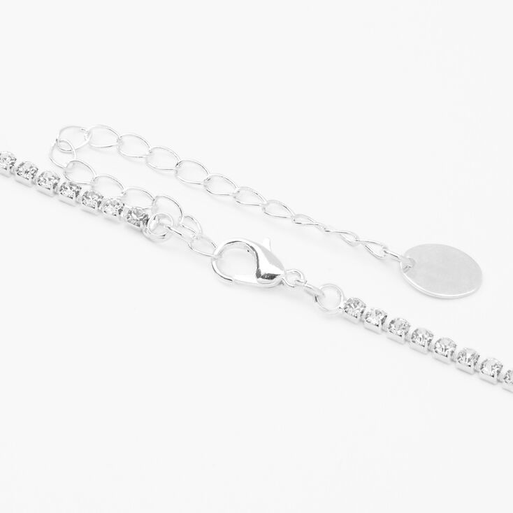 Silver Crystal Square 16&quot; Necklace &amp; 1&quot; Drop Earrings Jewelry Set - 2 Pack,