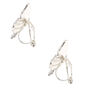 Silver Glitter Butterfly Clip On Stud Earrings,