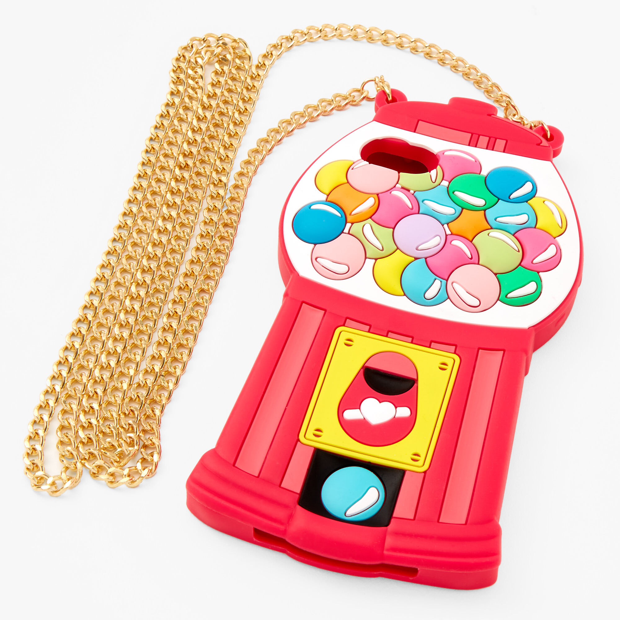 Gumball Machine Silicone Phone Case with Gold Chain - Fits iPhone 5,