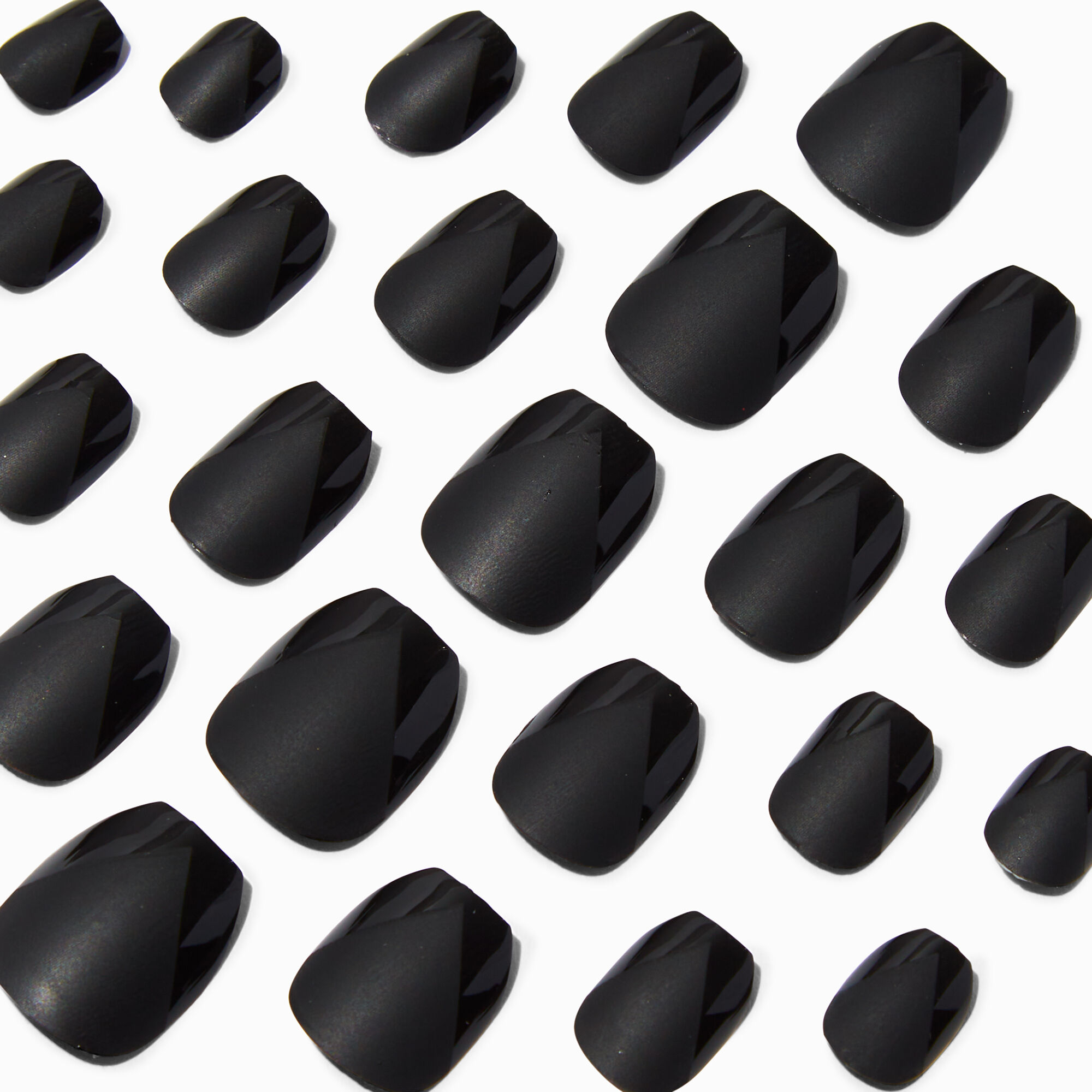 View Claires Matte Coffin Press On Vegan Faux Nail Set 24 Pack Black information