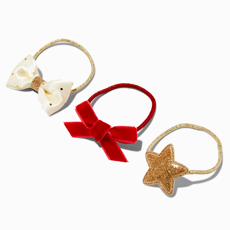 Claire&#39;s Club Holiday Mixed Icons Hair Ties - 6 Pack,