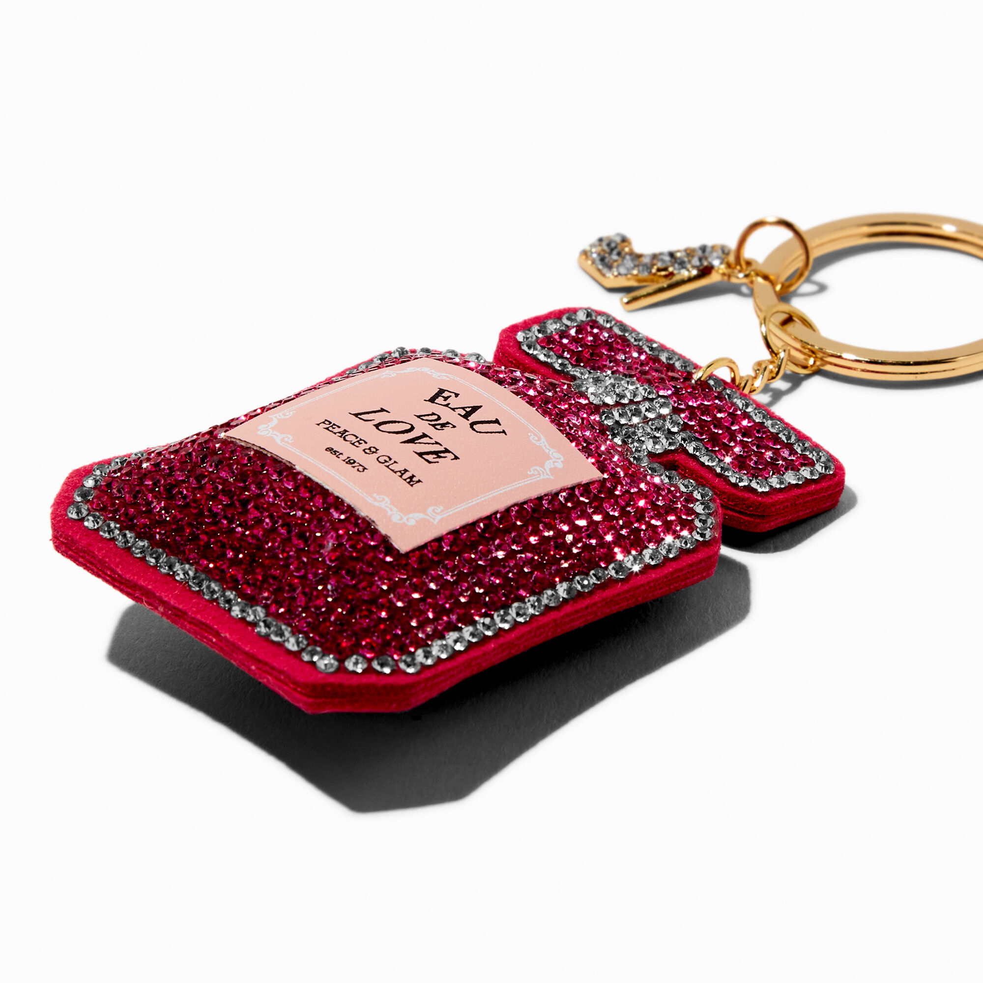 Bling Perfume Bottle Keyring,