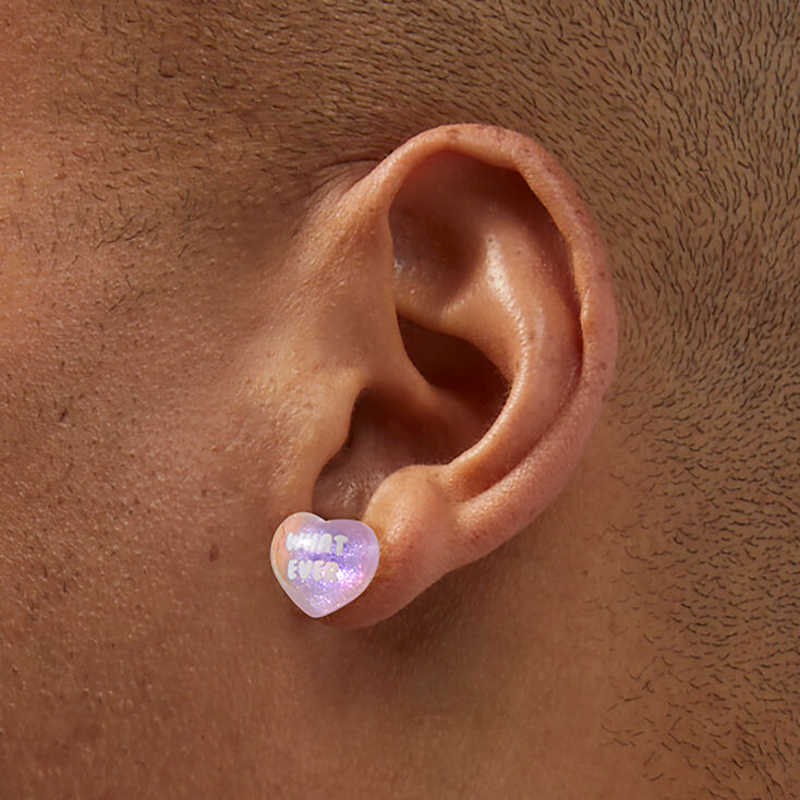 Candy Hearts Valentine&#39;s Day Stud Earrings - 6 Pack,