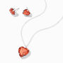 Red Gemstone Heart Jewelry Set - 2 Pack,