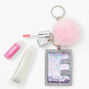 Initial Pink Lip Gloss Keychain - E,