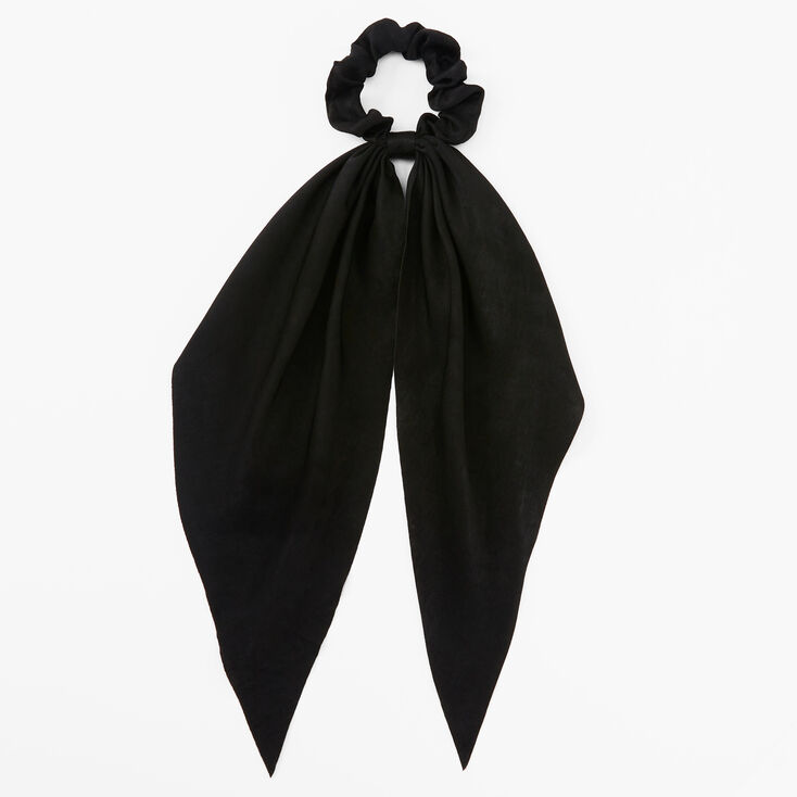 Small Hair Scrunchie Scarf - Black,