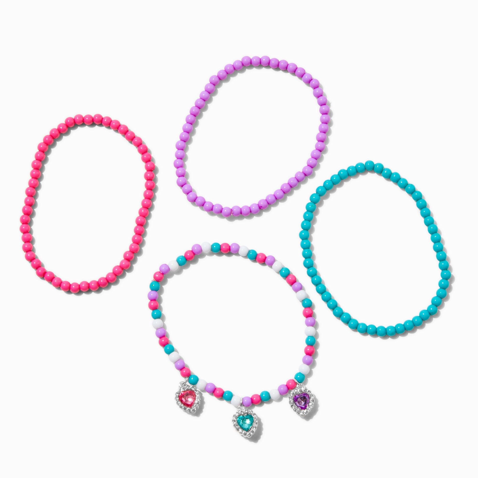 View Claires Club Jewel Tone Seed Bead Stretch Bracelets 4 Pack information