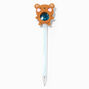 Stylo &agrave; paillettes mobiles ours brun,