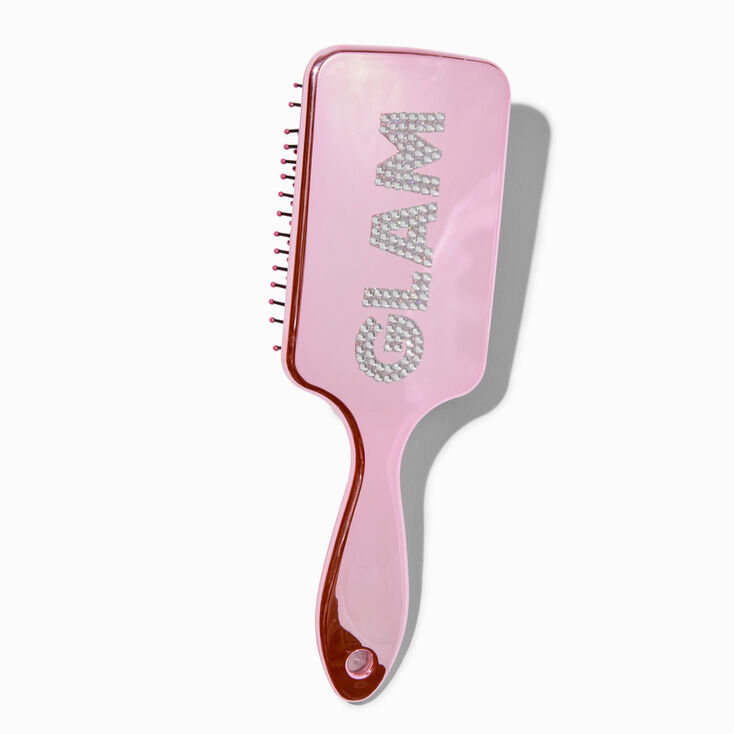 Brosse &agrave; cheveux plate glamour rose brillant,