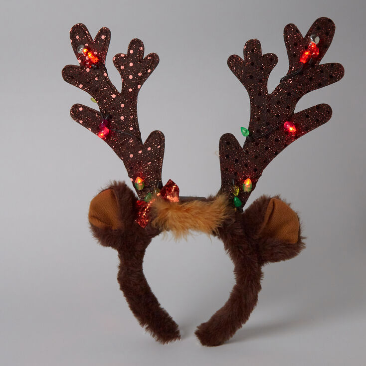 Light Up Reindeer Antlers Headband Brown Claire's US