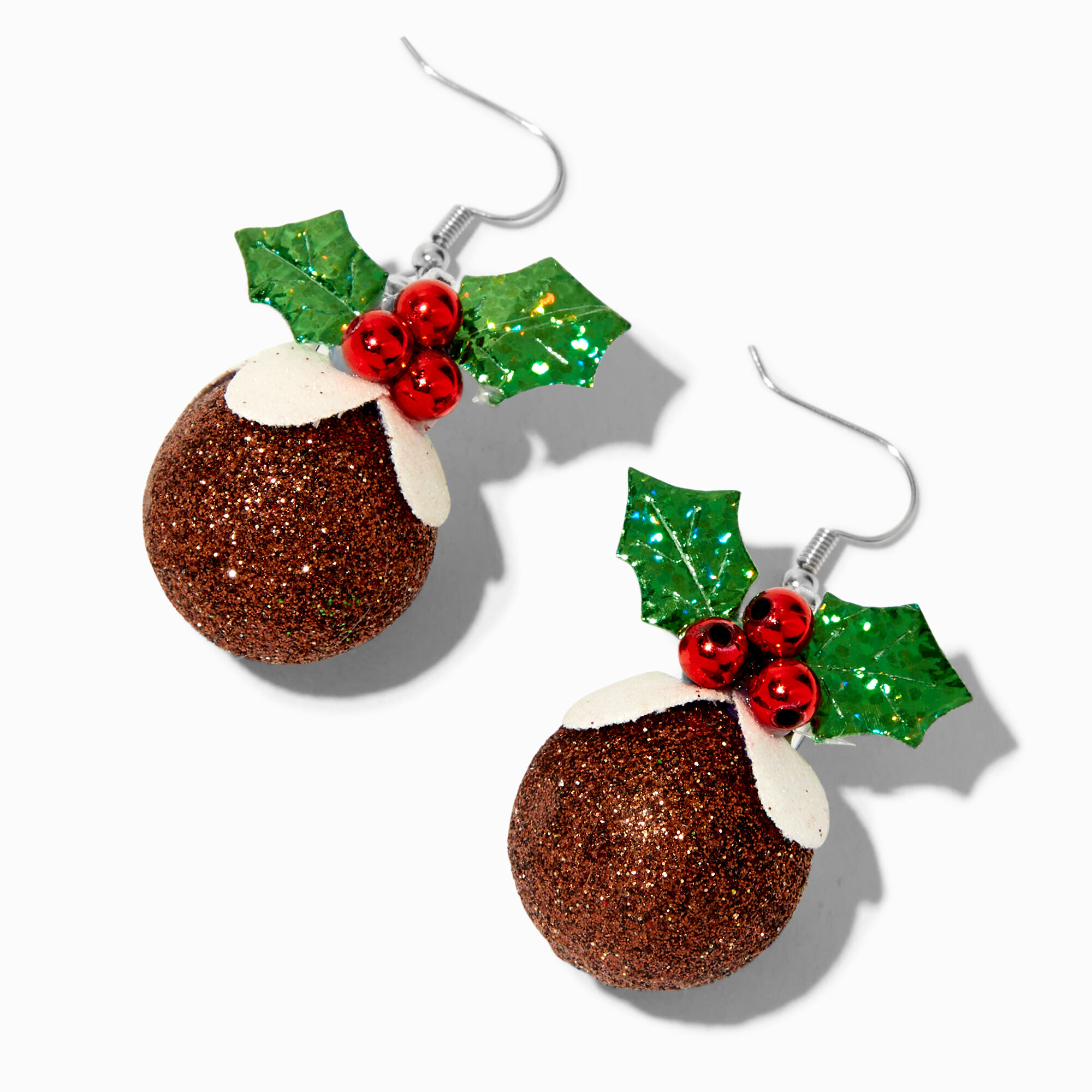 View Claires Figgy Pudding Holly 15 Drop Earrings information