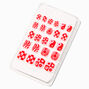 Pink &amp; Red Tonal Groovy Square Press On Faux Nail Set - 24 Pack,