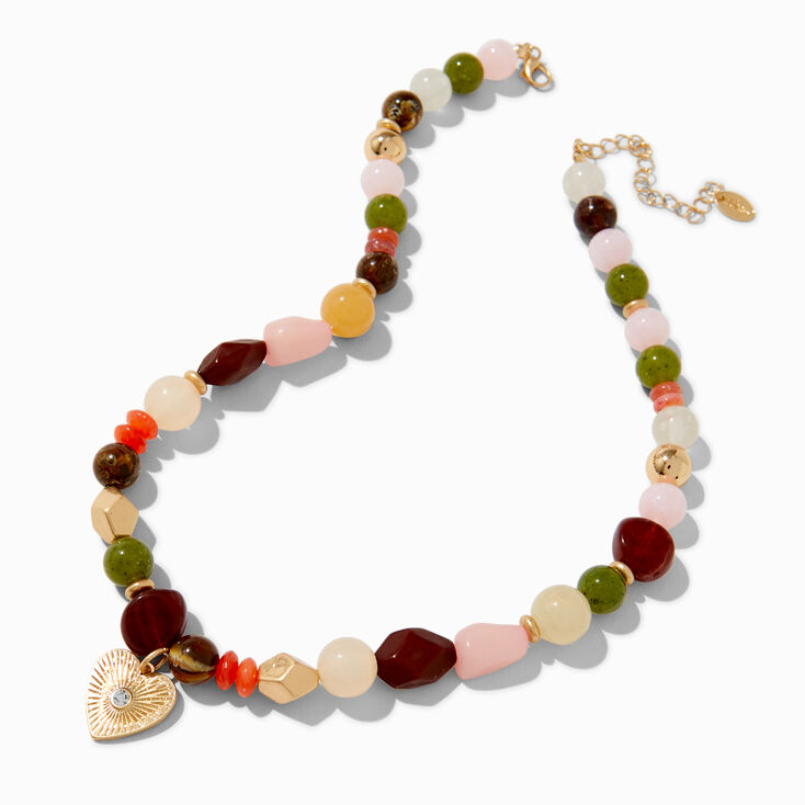 Boho Beaded Heart Choker Necklace,