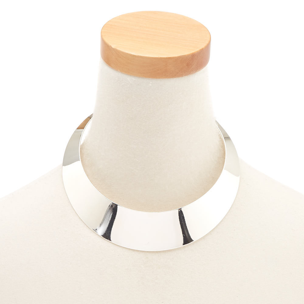 Silver Collar Choker Necklace,