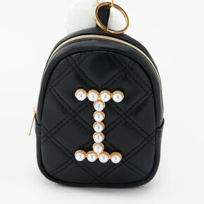 Initial Pearl Mini Backpack Keyring - Black, I,