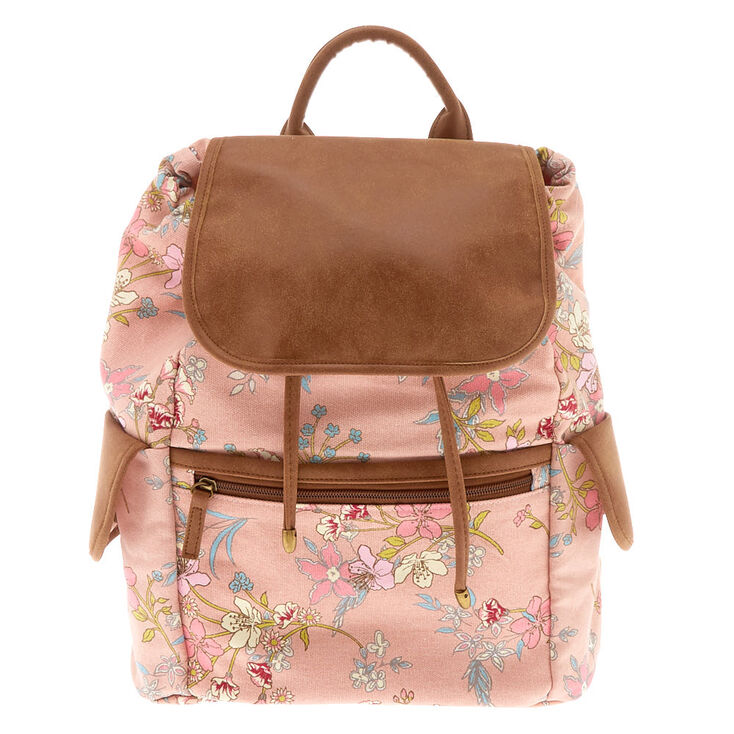 Claire's Sac à dos à rabat floral rose