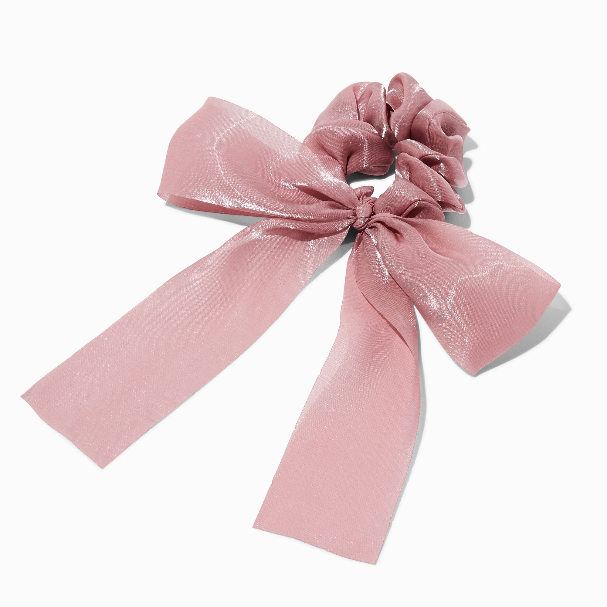 View Claires Sheer Bow Hair Scrunchie Mauve information
