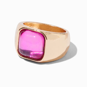 Mixed Crystal Square Cabo Gold-tone Rings - 3 Pack,