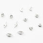 Silver Mystical Magnetic Stud Earrings - 6 Pack,